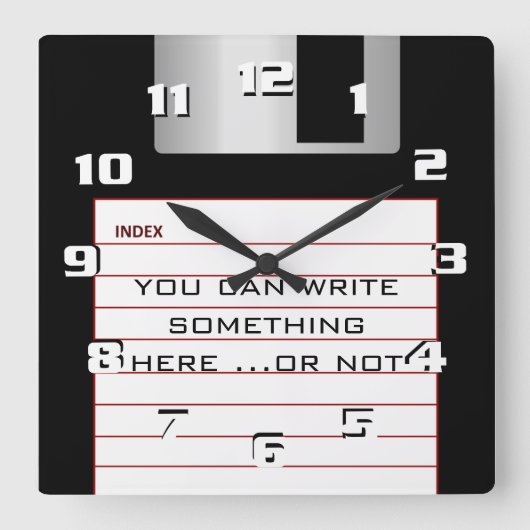 Coole Retro-Diskette Mit dem Hinzufügen eines eige Quadratische Wanduhr (Vorderseite)