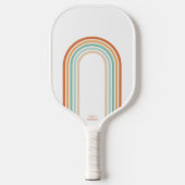 Coole Retro-Farben Abstrakte Streifen Custom Bild Pickleball Schläger (Vorderseite)