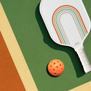 Coole Retro-Farben Abstrakte Streifen Custom Bild Pickleball Schläger