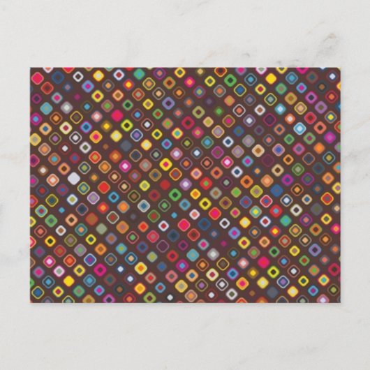 coole Retro-farbige Quadrate Postkarte (Vorderseite)
