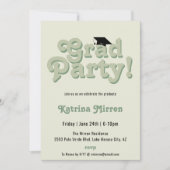 Coole Retro-Graduierungspartei Einladung (Vorderseite)
