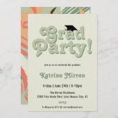 Coole Retro-Graduierungspartei Einladung (Vorne/Hinten)