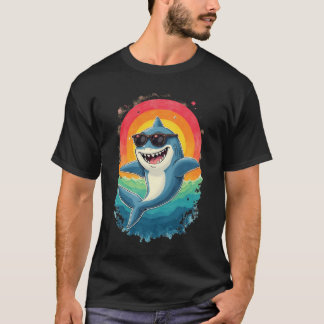 Coole Retro-Hai-Sonnenbrille Lustiges Vintage-T-Sh T-Shirt