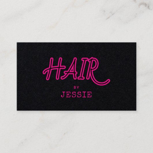 Coole Retro Hair Stylist Black Business Card Visitenkarte (Vorderseite)