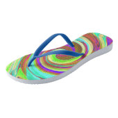 Coole Retro-Herbstfarben flüssige Kunstschmuck Badesandalen (Schrägansicht)