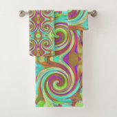 Coole Retro-Herbstfarben flüssige Kunstschmuck Badhandtuch Set (Insitu)