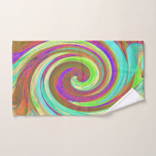 Coole Retro-Herbstfarben flüssige Kunstschmuck Badhandtuch Set (Handtuch)