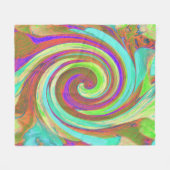 Coole Retro-Herbstfarben flüssige Kunstschmuck Fleecedecke (Vorderseite (Horizontal))