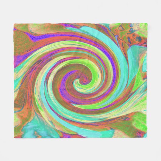 Coole Retro-Herbstfarben flüssige Kunstschmuck Fleecedecke (Vorderseite (Horizontal))