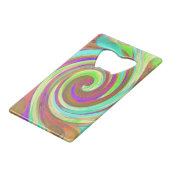 Coole Retro-Herbstfarben flüssige Kunstschmuck Geldbeutel Flaschenöffner (Rückseite Schrägansicht)