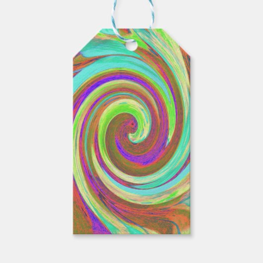 Coole Retro-Herbstfarben flüssige Kunstschmuck Geschenkanhänger (Vorderseite)