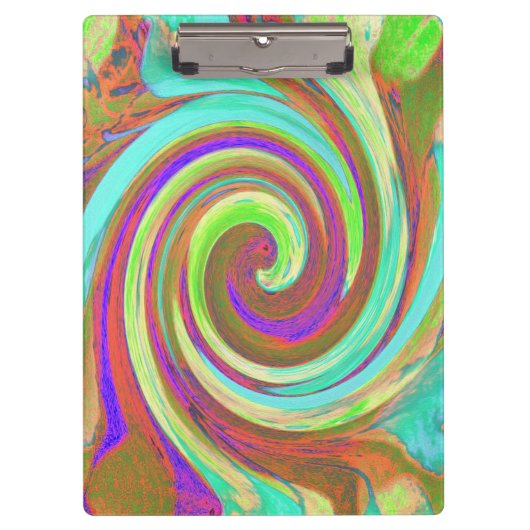 Coole Retro-Herbstfarben flüssige Kunstschmuck Klemmbrett (Vorderseite)