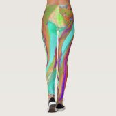 Coole Retro-Herbstfarben flüssige Kunstschmuck Leggings (Rückseite)