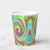 Coole Retro-Herbstfarben flüssige Kunstschmuck Pappbecher (Vorderseite)