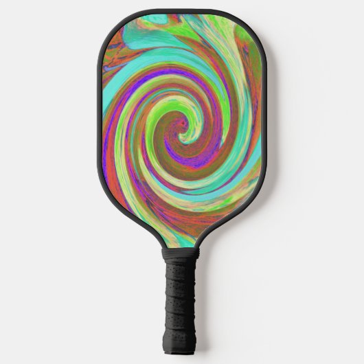 Coole Retro-Herbstfarben flüssige Kunstschmuck Pickleball Schläger (Rückseite)