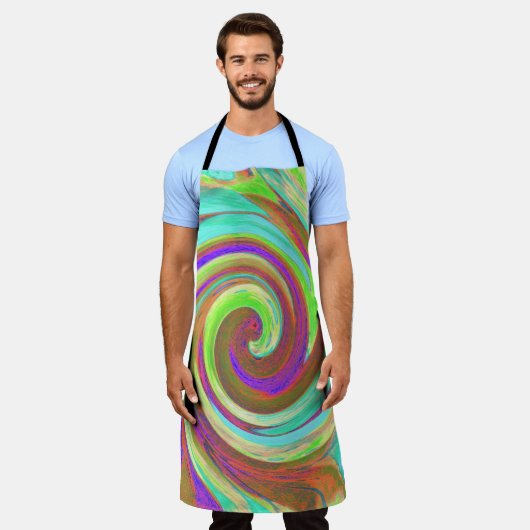 Coole Retro-Herbstfarben flüssige Kunstschmuck Schürze (Getragen)