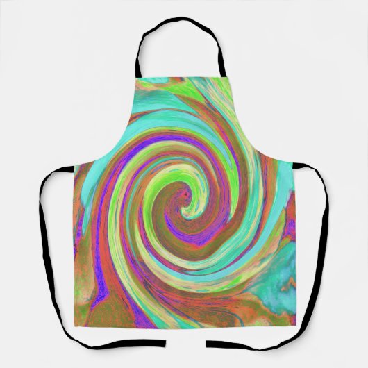 Coole Retro-Herbstfarben flüssige Kunstschmuck Schürze (Vorderseite)