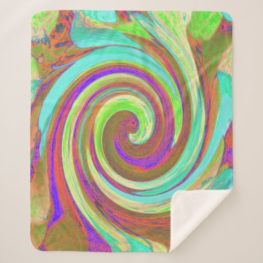 Coole Retro-Herbstfarben flüssige Kunstschmuck Sherpadecke (Vorderseite)