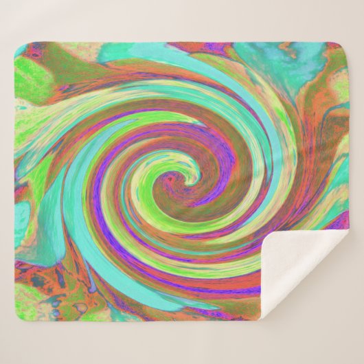 Coole Retro-Herbstfarben flüssige Kunstschmuck Sherpadecke (Vorderseite (Horizontal))