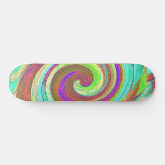 Coole Retro-Herbstfarben flüssige Kunstschmuck Skateboard (Horizontal)