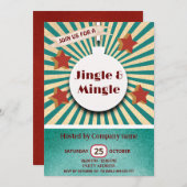 Coole Retro-Jingle & Mingle-Party Einladung (Vorne/Hinten)