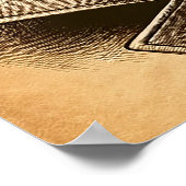 Coole Retro-Katze in Aviator-Sonnenbrille, Sepia Poster (Ecke)