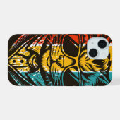 Coole Retro-Katze mit Sonnenbrille iPhone 15 Hülle (Rückseite (Horizontal))