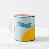 Coole Retro Kommerzielle Airliner-Tasse Zweifarbige Tasse (Vorderseite Links)