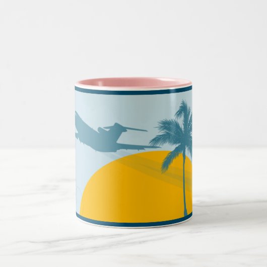 Coole Retro Kommerzielle Airliner-Tasse Zweifarbige Tasse (Mittel)