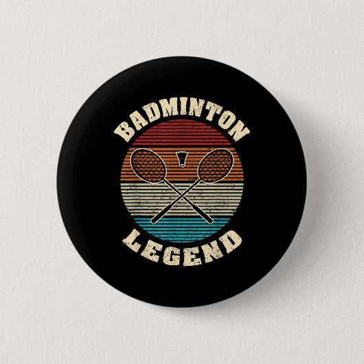 Coole Retro-Kreuzkästen Badminton Legend Badmi Button (Vorderseite)