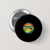 Coole Retro-Mango-Frucht-Kostüm-Sungles-Tropischer Button (Vorne & Hinten)