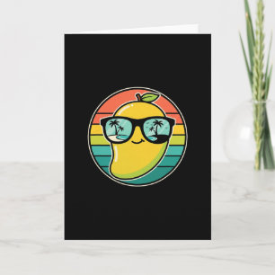 Coole Retro-Mango-Frucht-Kostüm-Sungles-Tropischer Karte
