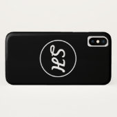 Coole Retro-Moderne Monogramm | Schwarz/Weiß Case-Mate iPhone Hülle (Rückseite (Horizontal))