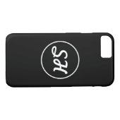 Coole Retro-Moderne Monogramm | Schwarz/Weiß Case-Mate iPhone Hülle (Rückseite (Horizontal))
