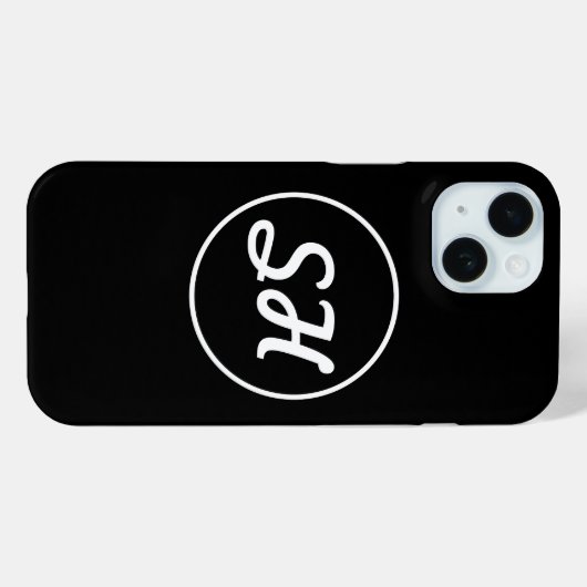Coole Retro-Moderne Monogramm | Schwarz/Weiß Case-Mate iPhone Hülle (Rückseite (Horizontal))