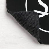Coole Retro-Moderne Monogramm | Schwarz/Weiß Mousepad (Ecke)