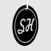 Coole Retro-Moderne Monogramm | Schwarz/Weiß Ornament (Vorderseite)