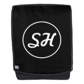 Coole Retro-Moderne Monogramm | Schwarz/Weiß Rucksack (Vorderseite)