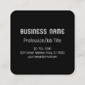 Coole Retro-Moderne | Schwarz/Weiß Quadratische Visitenkarte (Rückseite)