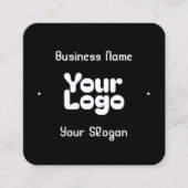 Coole Retro-Moderne | Schwarz/Weiß Quadratische Visitenkarte (Vorderseite)