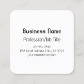 Coole Retro-Moderne | Schwarz/Weiß Quadratische Visitenkarte (Rückseite)