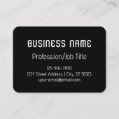 Coole Retro-Moderne | Schwarz/Weiß Visitenkarte (Rückseite)