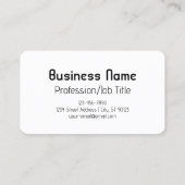 Coole Retro-Moderne | Schwarz/Weiß Visitenkarte (Rückseite)