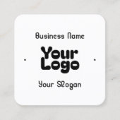 Coole Retro-Moderne | Weiß und Schwarz Quadratische Visitenkarte (Vorderseite)