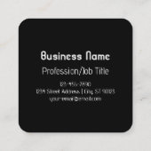 Coole Retro-Moderne | Weiß und Schwarz Quadratische Visitenkarte (Rückseite)
