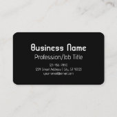 Coole Retro-Moderne | Weiß und Schwarz Visitenkarte (Rückseite)