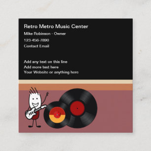Coole Retro-Musik-Vinyl-Geschäftskarten Quadratische Visitenkarte