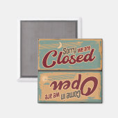 Coole Retro offen geschlossen Magnet (Vorderseite/Rückseite)