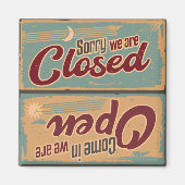 Coole Retro offen geschlossen Magnet (Vorne)