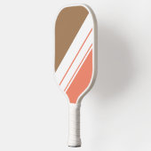 Coole Retro-Orange-braune Streifen Pickleball Schläger (Links)